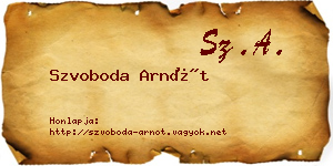 Szvoboda Arnót névjegykártya